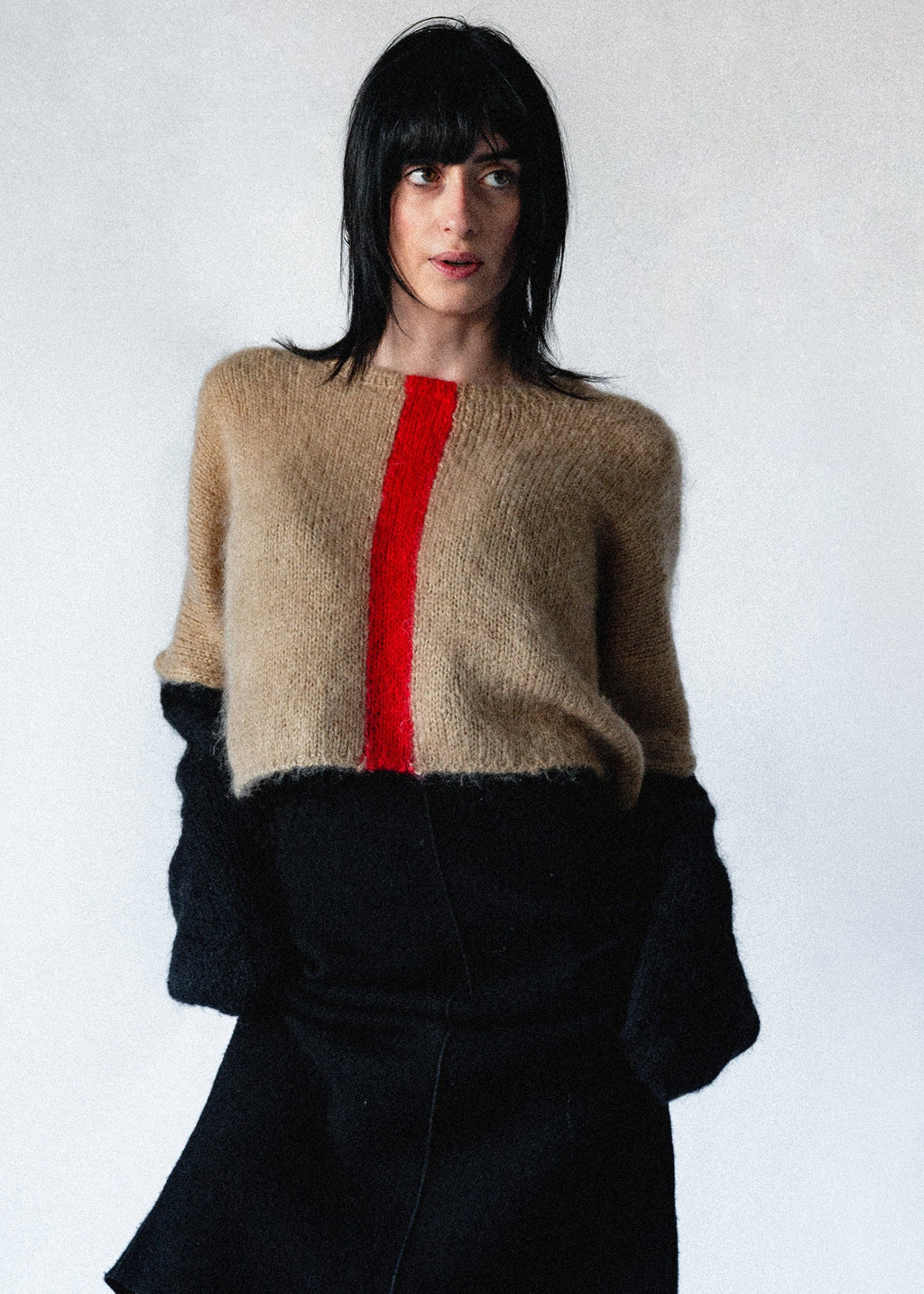 maglione cropped in intarsia anna tosti