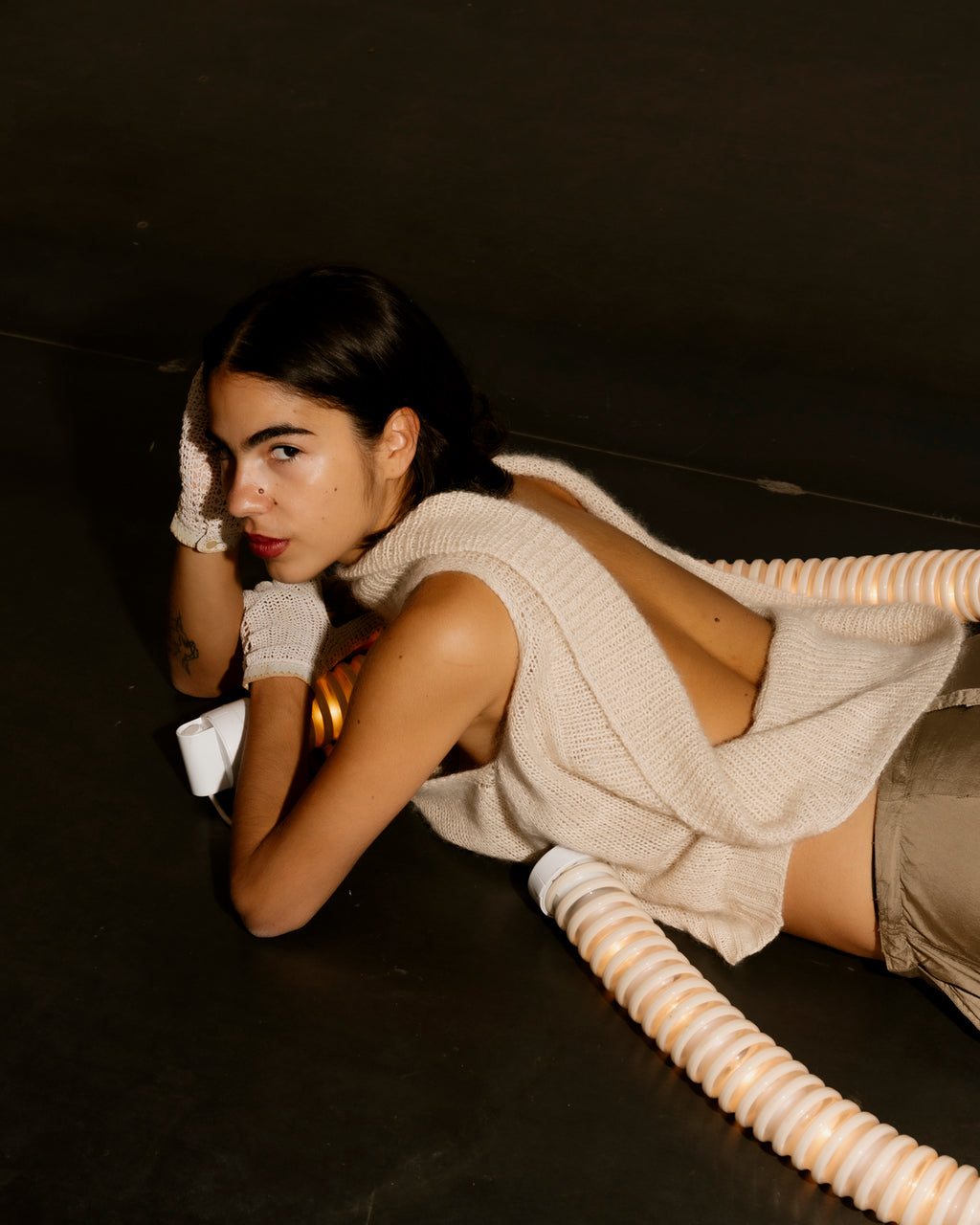 top in maglia artigianale reversibile anna tosti